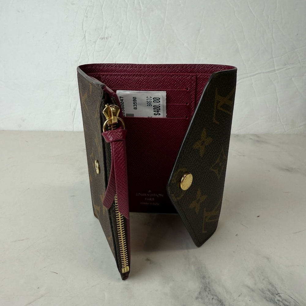 Louis Vuitton Monogram Wallet with Burgundy Interior